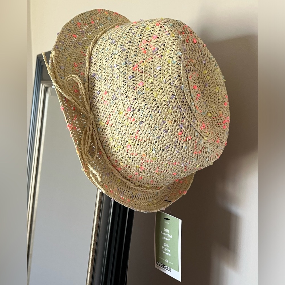 Girls H&M Woven Straw Summer Beach Hat 👒 NWT
